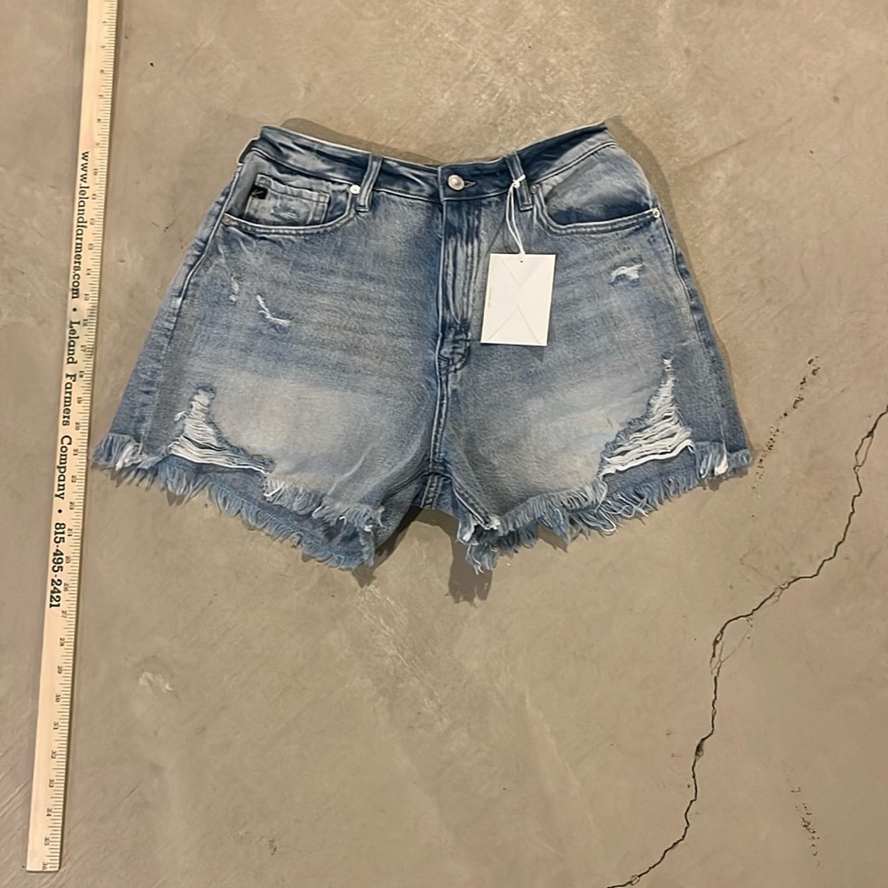 Kancan High rise distressed shorts.